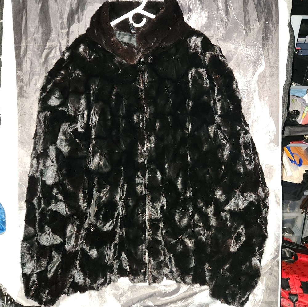 Christian Lacroix Genuine Blackglama  Mink  Fur Bomber Jacket Highest Quality!!